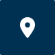 white location pin icon on blue background